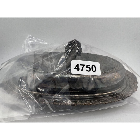 Vintage Collectible Tableware Antique Silver-Plated‎ Butter Dish With Lid - Picture 8 of 8